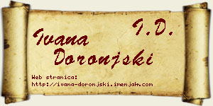 Ivana Doronjski vizit kartica